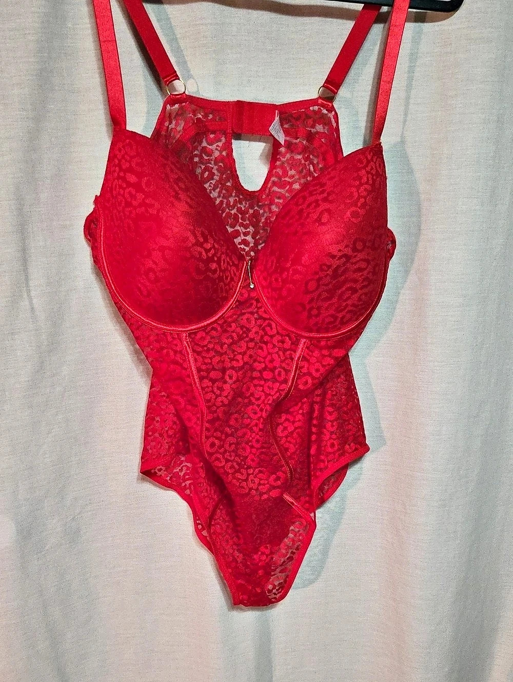 MALIZIA Red Lace Bodysuit Size 3X